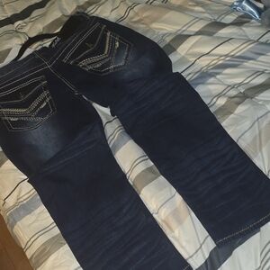 Men's Dark Blue Straight Leg Jeans